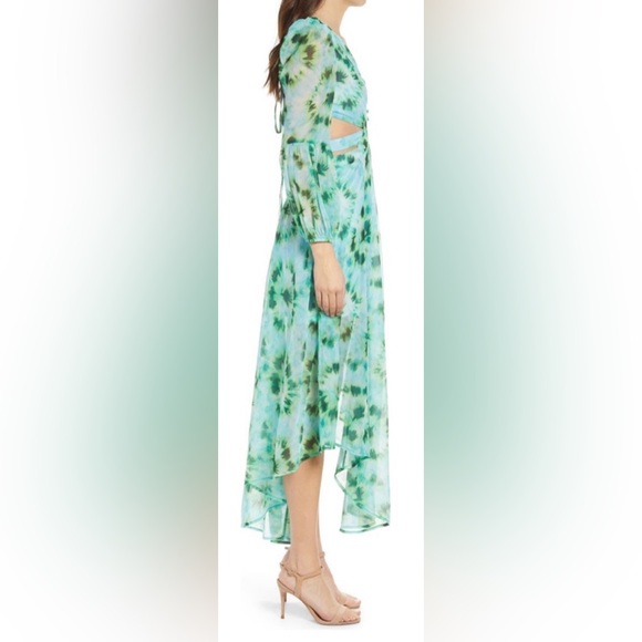 RAHI Lime Tie Dye Willa Cutout Open Back Midi Dress Size Large (12-14) N… - Picture 3 of 16